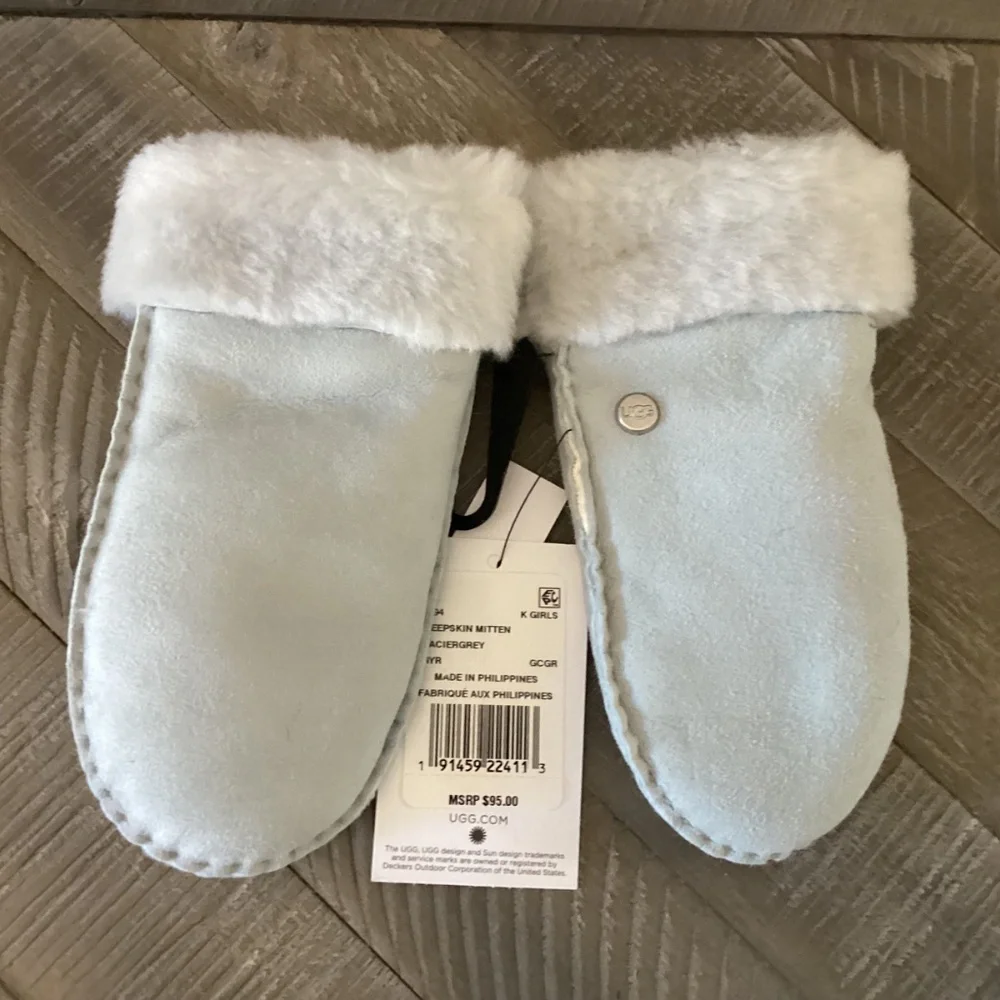 UGG® UGG Genuine Shearling Lined Mittens (Girls) 2-4 YR